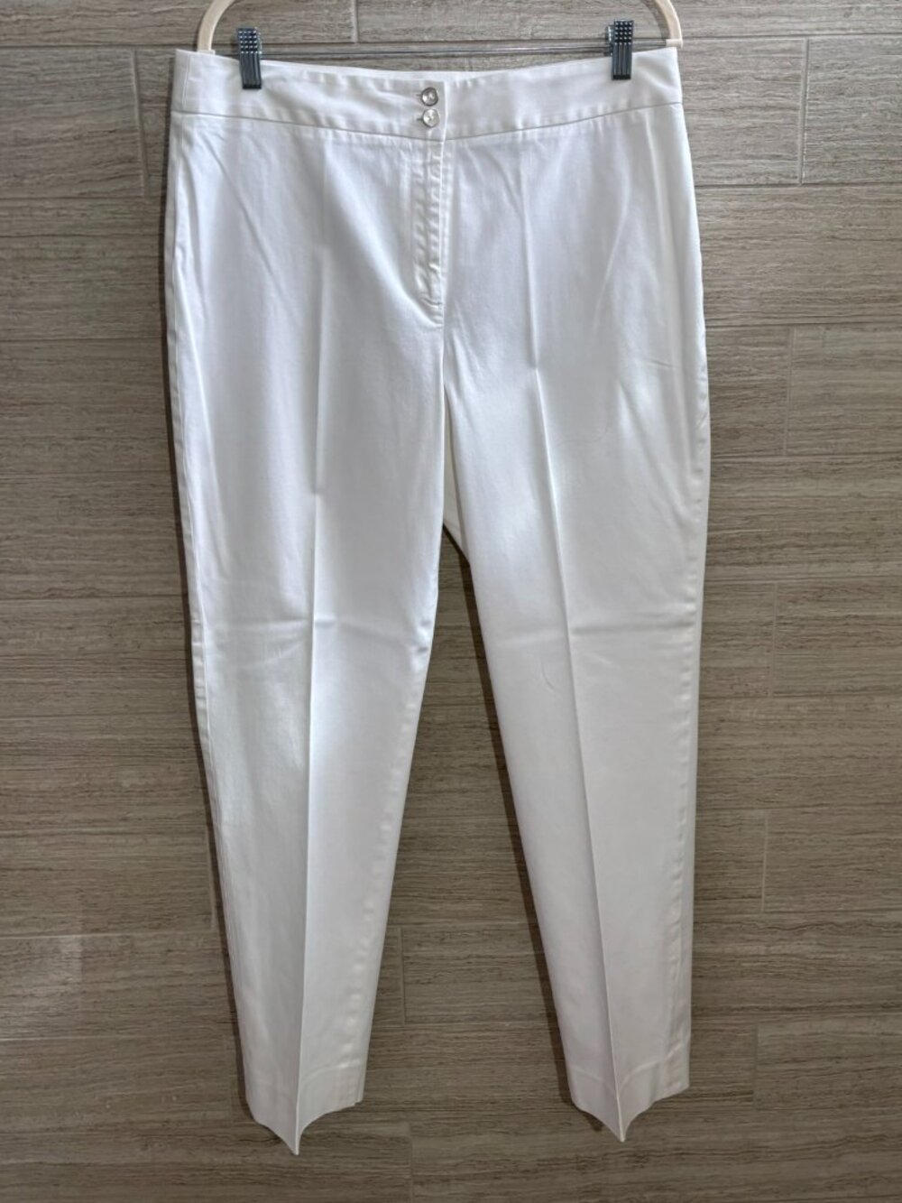 Jones New York Signature Stretch White Slacks Pants Trousers Size 14
